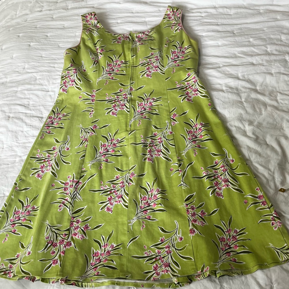 Sag Harbor Green Floral Dress